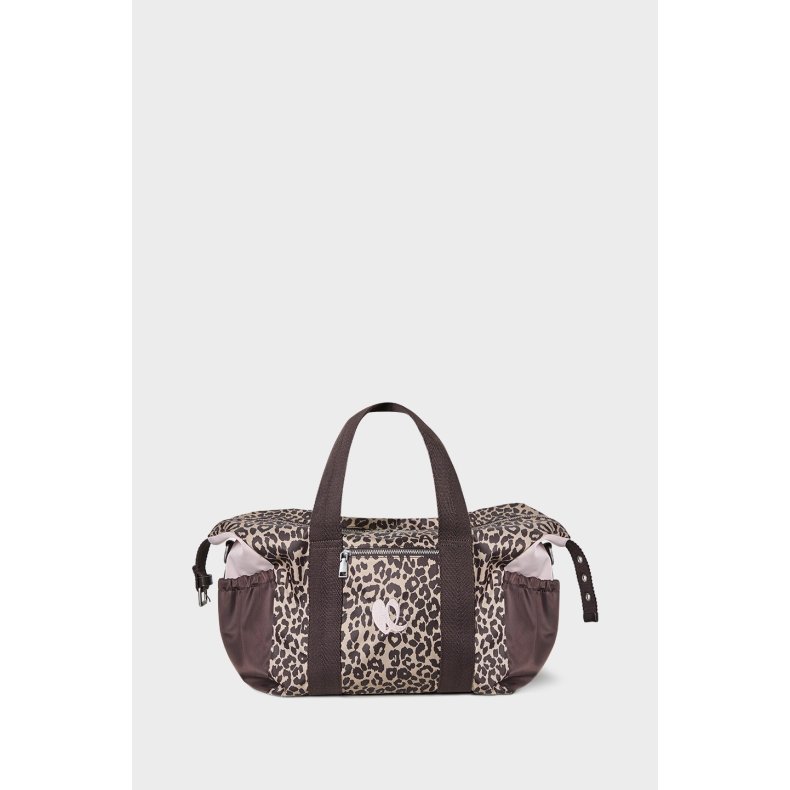 Muriel heart nylon big bag Lala Berlin, brown leo