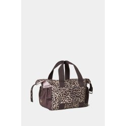 Muriel heart nylon big bag Lala Berlin, brown leo