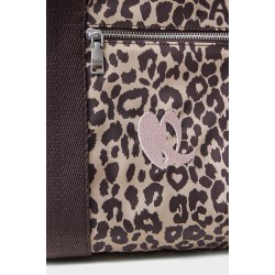 Muriel heart nylon big bag Lala Berlin, brown leo