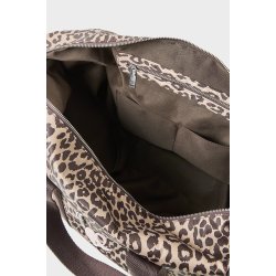 Muriel heart nylon big bag Lala Berlin, brown leo