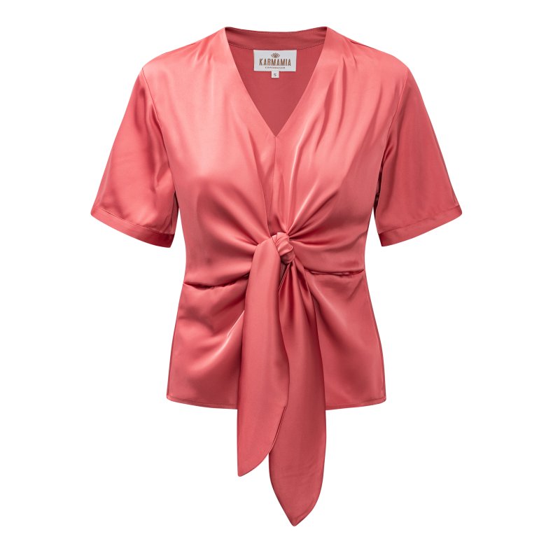 Blair short blouse Karmamia, semi rich coral