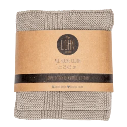 Strikket allround klud By LOHN, khaki