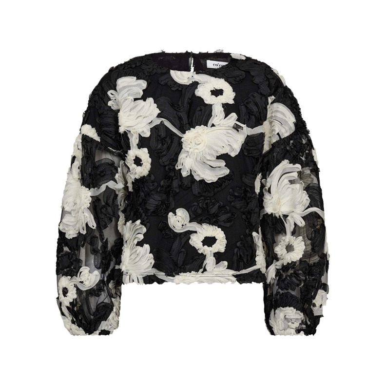 Fleur fluffy blouse Co'Couture, black