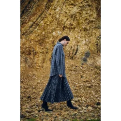 Aurora skirt Copenhagen Muse, gray pinstripe w. black