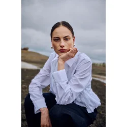 Pleat shirt Copenhagen Muse, bright white