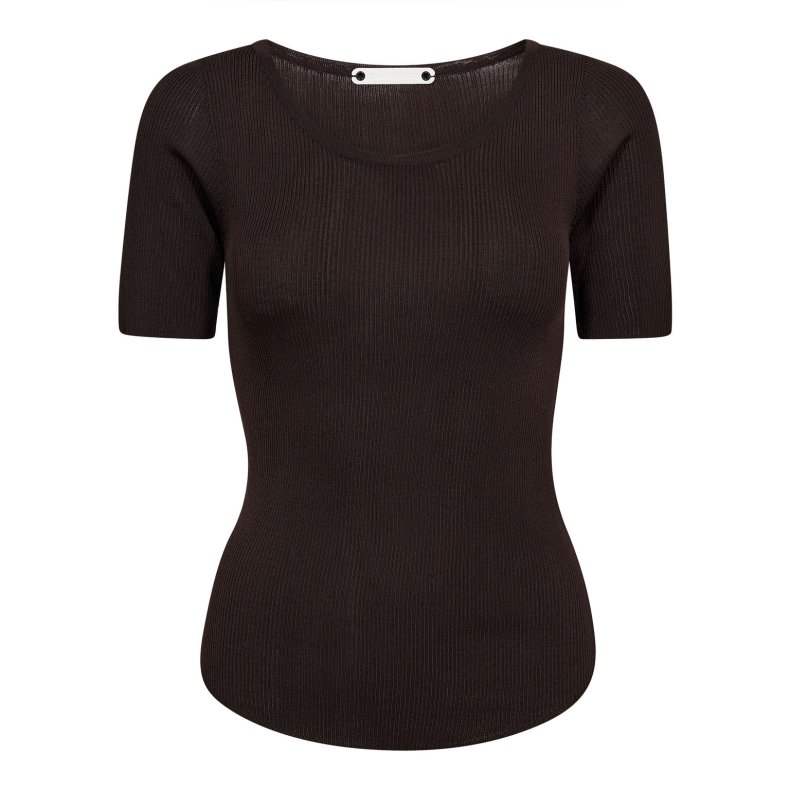 Claire rib tee Co'Couture, dark brown