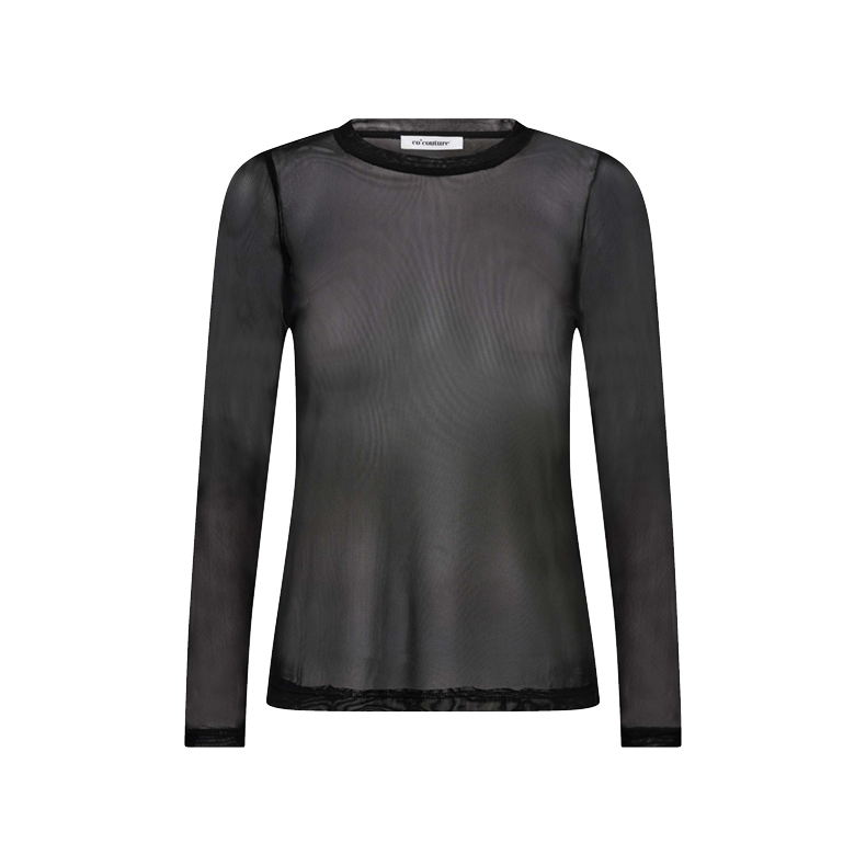 Mesh o-neck blouse Co'Couture, black