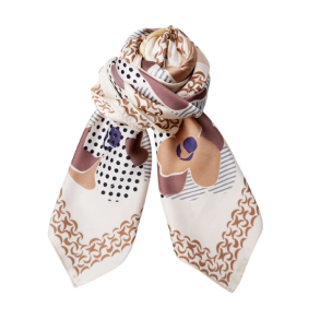 Black Colour Amirelle mini scarf, creme