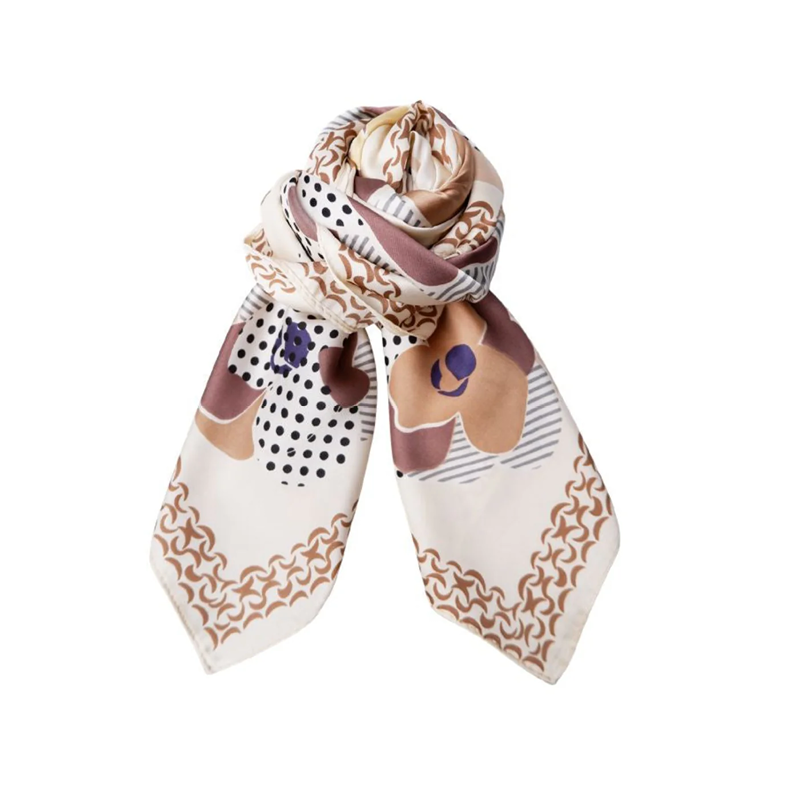 Black Colour Amirelle mini scarf, creme
