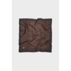 Calli wool mix cube scarf Lala Berlin, dark brown leo