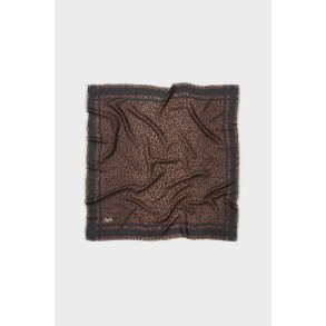 Calli wool mix cube scarf Lala Berlin, dark brown leo