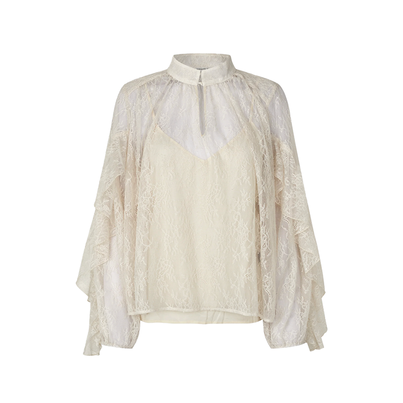 Sybell lace blouse Second Female, soft beige