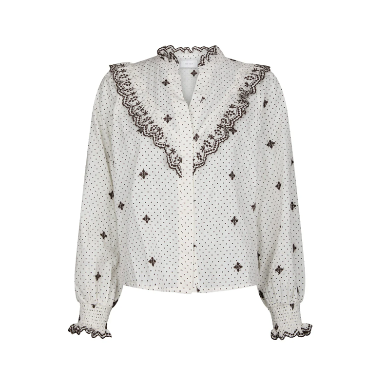 Neo Noir Degas dot blouse, off white
