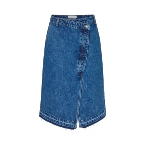 Nicka denim skirt Rabens Saloner, dark indigo