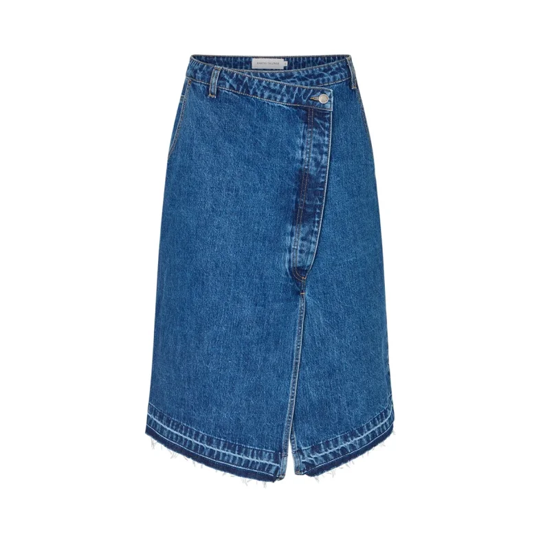 Nicka denim skirt Rabens Saloner, dark indigo