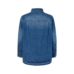 Paia denim bib shirt Rabens Saloner, dark indigo
