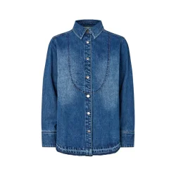 Paia denim bib shirt Rabens Saloner, dark indigo
