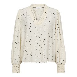 Diem dot V-blouse Co'Couture, off white/black