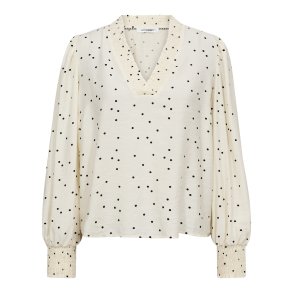Diem dot V-blouse Co'Couture, off white/black