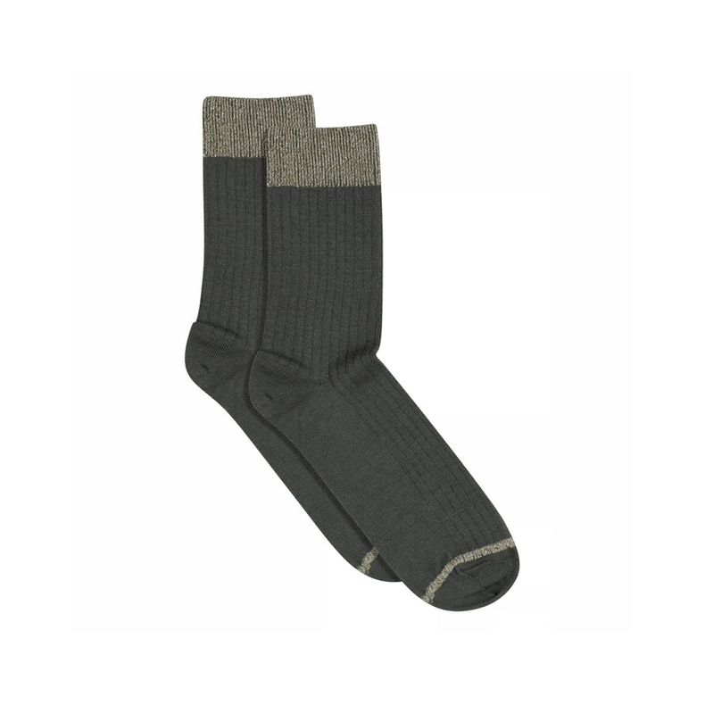 Erina wool rib socks MP Denmark, dusty ivy