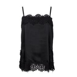 Evie lace strap top, Black Colour, black