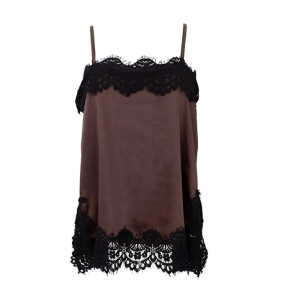Evie lace strap top Black Colour, coffee
