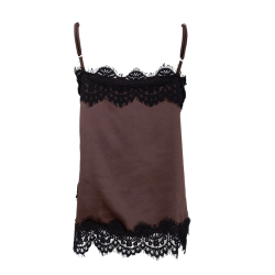 Evie lace strap top Black Colour, coffee