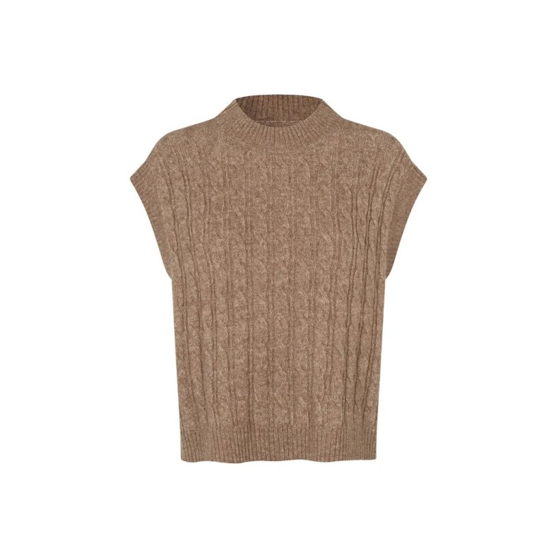 Finnll knit vest sl Lollys Laundry, camel