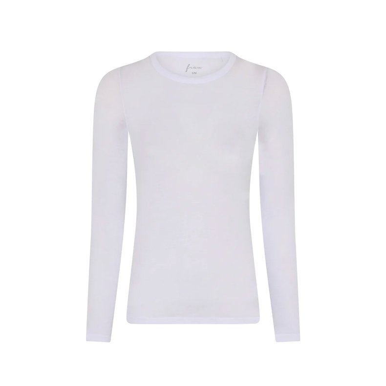 Lucca cashmere ls o-neck top Frau, bright white