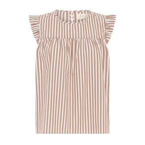 Stockholm top BC Frau, coffee wide stripe