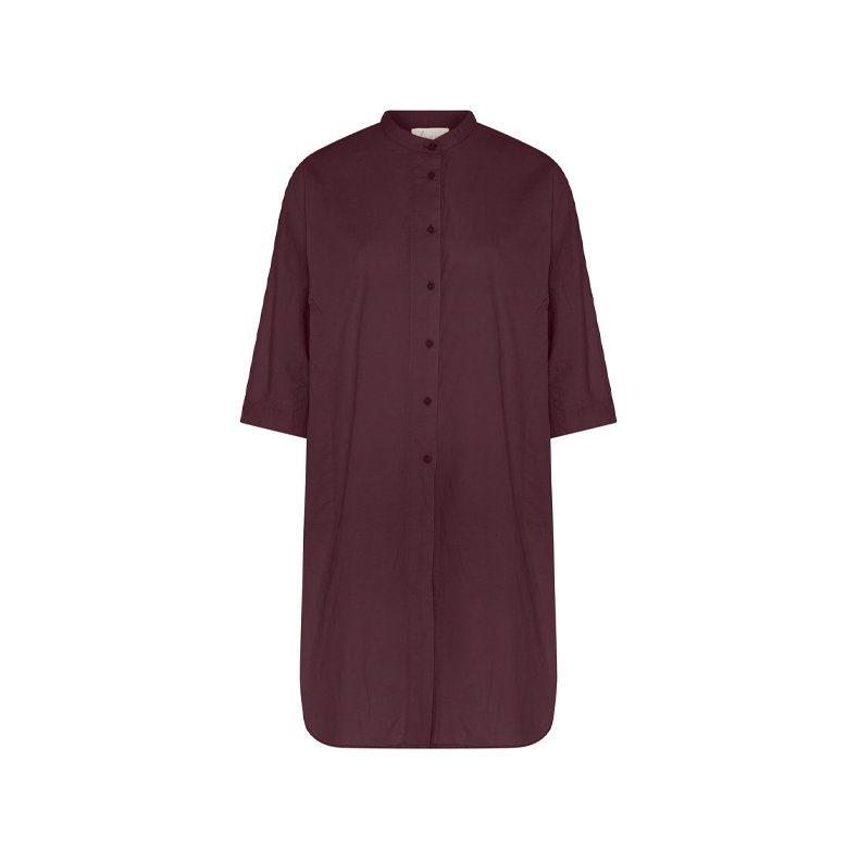Seoul 2/4 long shirt Frau, red mahogany