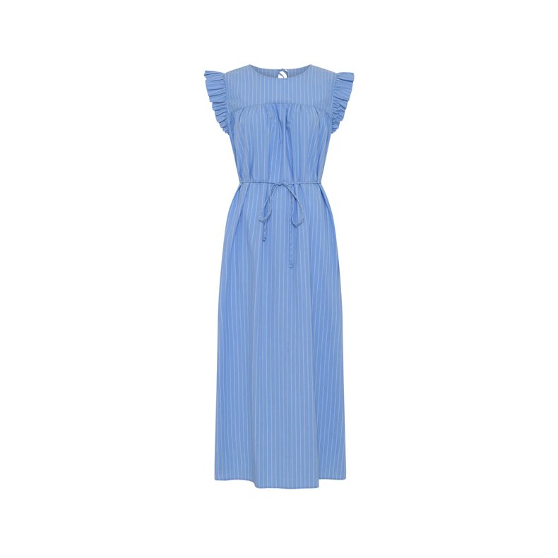 Stockholm sl long dress Frau, hydrangea stripe