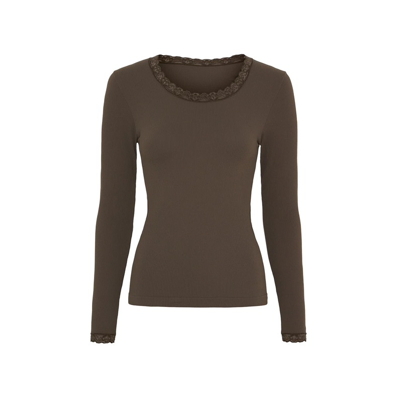 Tim &amp; Simonsen Frida rib top long sleeve, noce