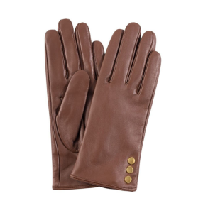 Gloves with buttons Depeche, cognac