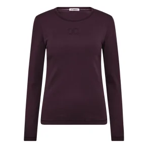 GrannyCC Embroidery LS Tee Co'Couture, plum