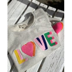 Lulu's Love Is-double love grey melange multi sweat
