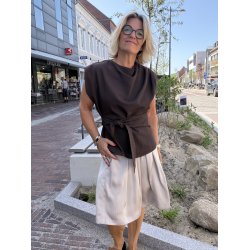 Luna pleat top Co'Couture, dark brown
