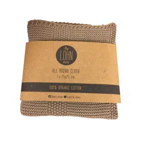 Strikket allround klud By LOHN, ginger snap