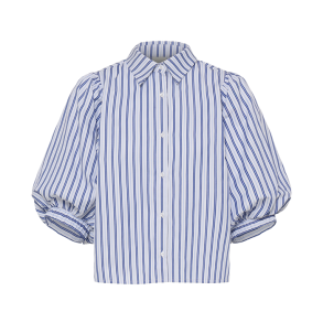 ICHI Gavia SS shirt, cloud dancer/blue indi