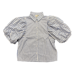 ICHI Gavia SS shirt, cloud dancer/blue indi