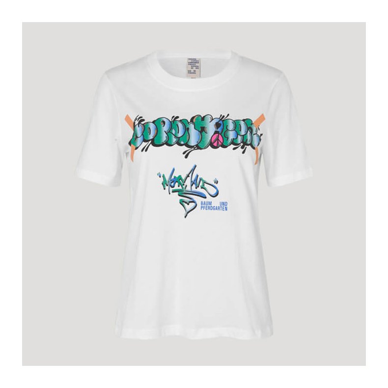Jawo T-shirt Baum und Pferdgarten, green graffiti tee