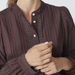 Kesi lace shirt Co'Couture, dark brown