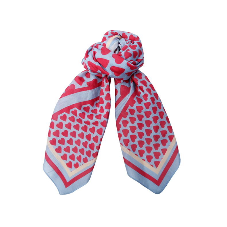 Black Colour Sofia mini scarf, L.t. blue