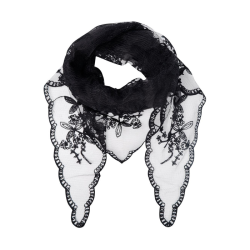 Miriana triangle lace scarf Black Colour, black