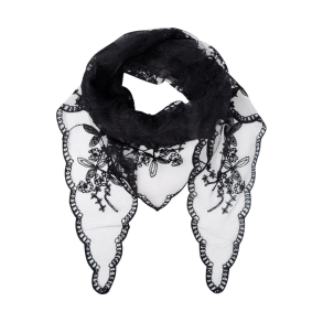 Miriana triangle lace scarf Black Colour, black