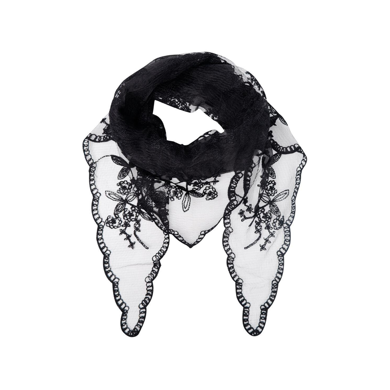 Miriana triangle lace scarf Black Colour, black