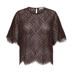 Leti lace blouse Co'Couture, dark brown