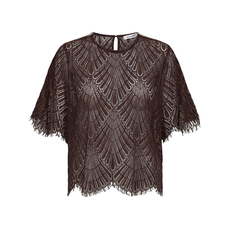 Leti lace blouse Co'Couture, dark brown