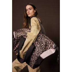 Muriel heart nylon big bag Lala Berlin, brown leo