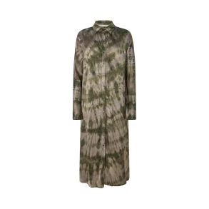 Vija lava button dress Rabens Salloner, grey green combo